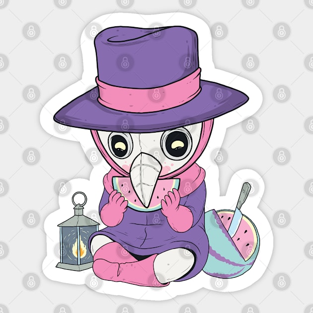 Pastel Plague Doctor Sticker by GoshWow®